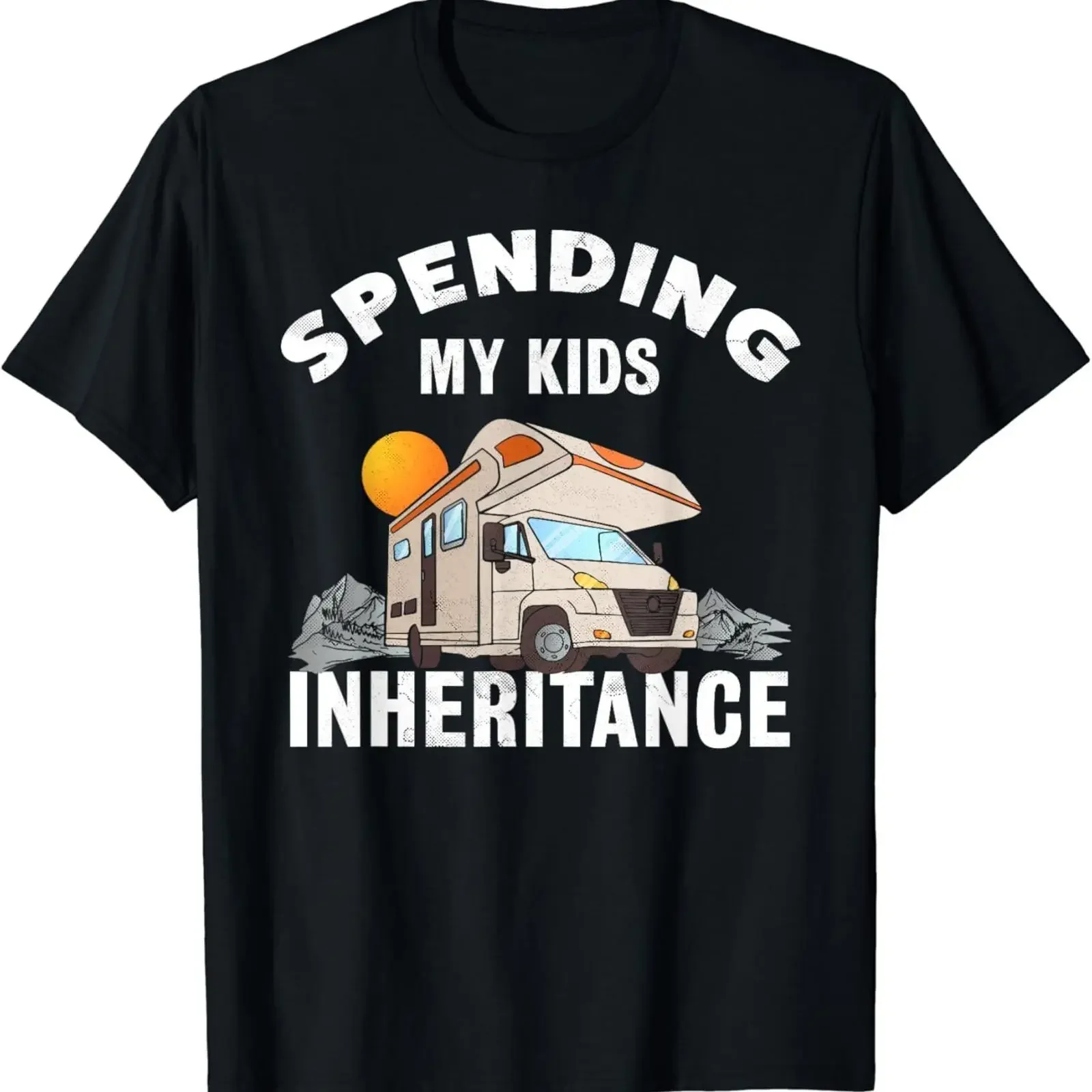 Spending my Kids Inheritance _ Funny Motorhome RV T Shirt vintage Washed fashion Breathable graphic designer clothes Unisex