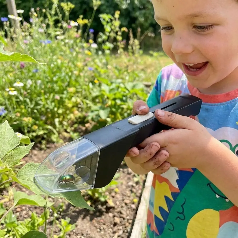Transparent Handheld Insect Catcher Contactless Push Type Insect Observation Tool Magnifying Glass Comfortable Grip