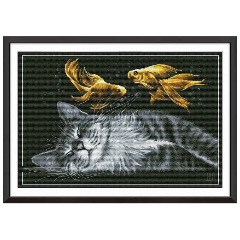 Cat's Dream Patterns Counted Cross Stitch Set DIY 11CT 14CT 16CT Stamped DMC Cross-stitch Kit Embroidery Needlework Home Decor - view 2