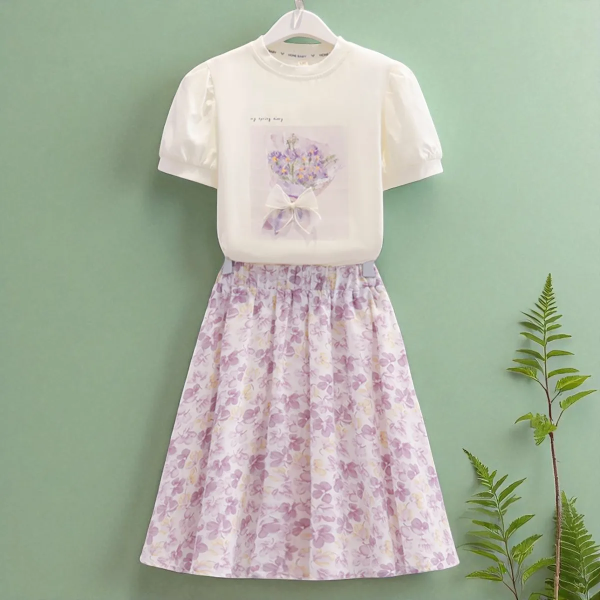 Summer Short  Sleeve Teenagers Costumes Baby Children Clothes 6 8 10 12 Years Girls Lolita Flower Dresses for Kids Outfits Party