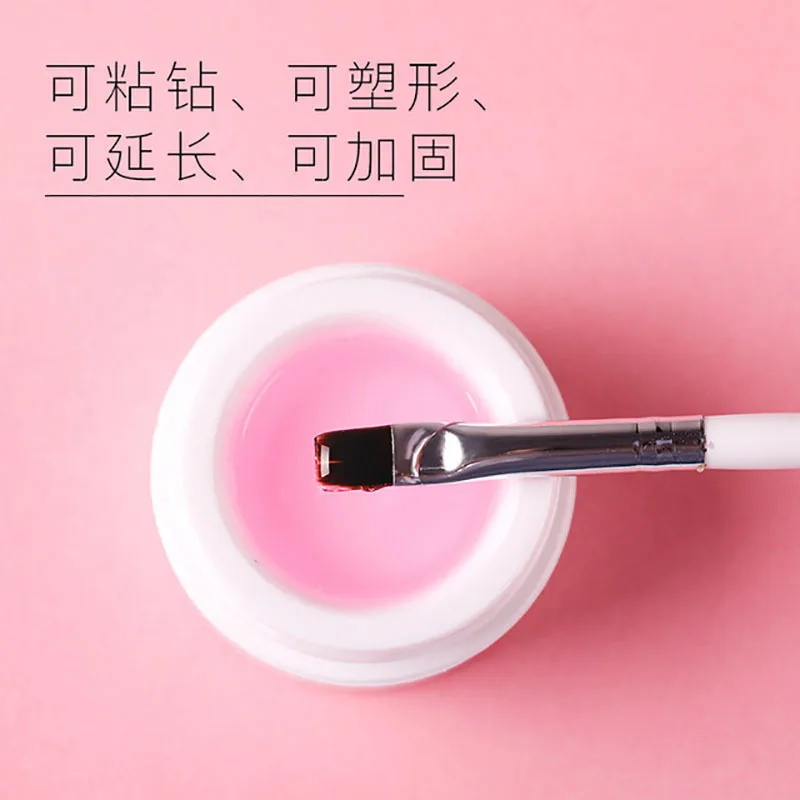 15ml Cura delle unghie Gel di estensione trasparente Colla per fototerapia UV Bianco/rosa/trasparente Colla base a tre colori Smalto per unghie