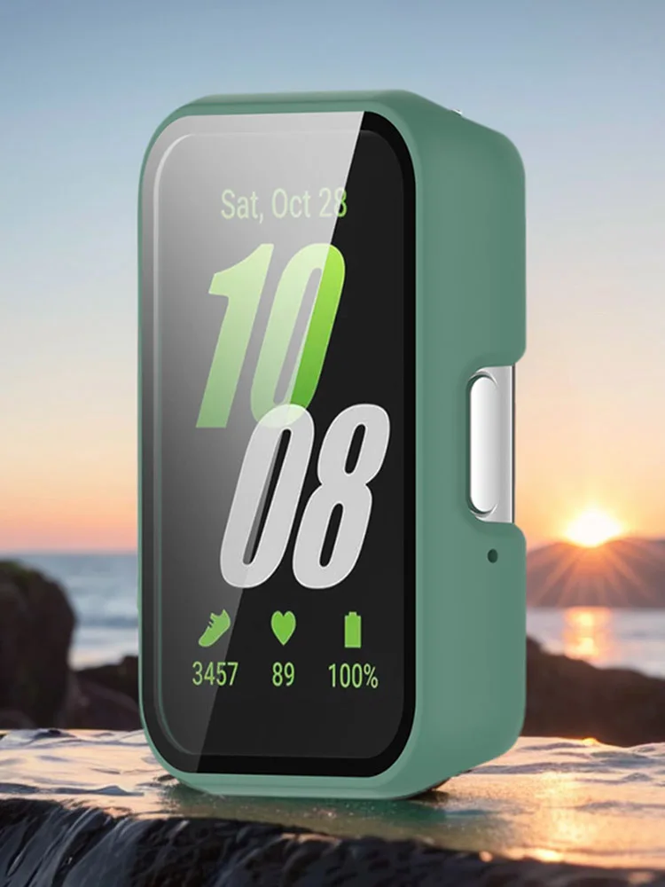 Pc uhr gehäuse uhr stoßstange schutz mit gehärtetem glas staub dicht anti-scratch für samsung galaxy fit 3 SM-R390