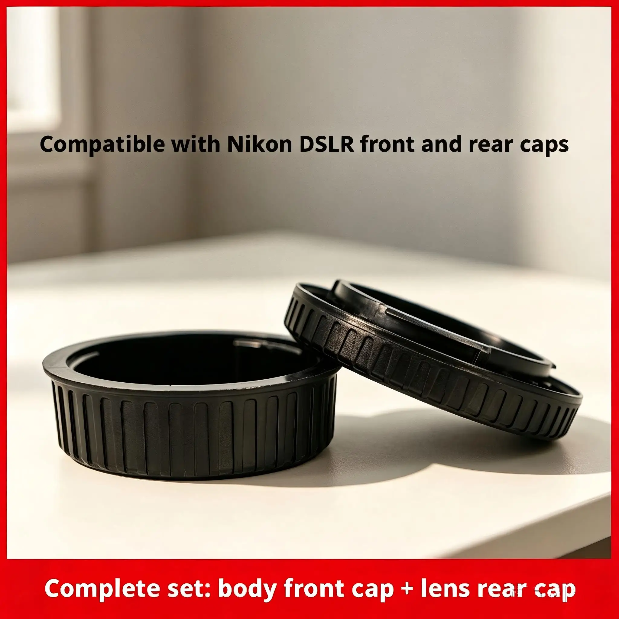 F Mount Body Cap & Rear Lens Cap Set, Dustproof Scratch Resistant,Precise Fit For Nikon D850 D810 D800 D750 D700 D610 D600 Df D5