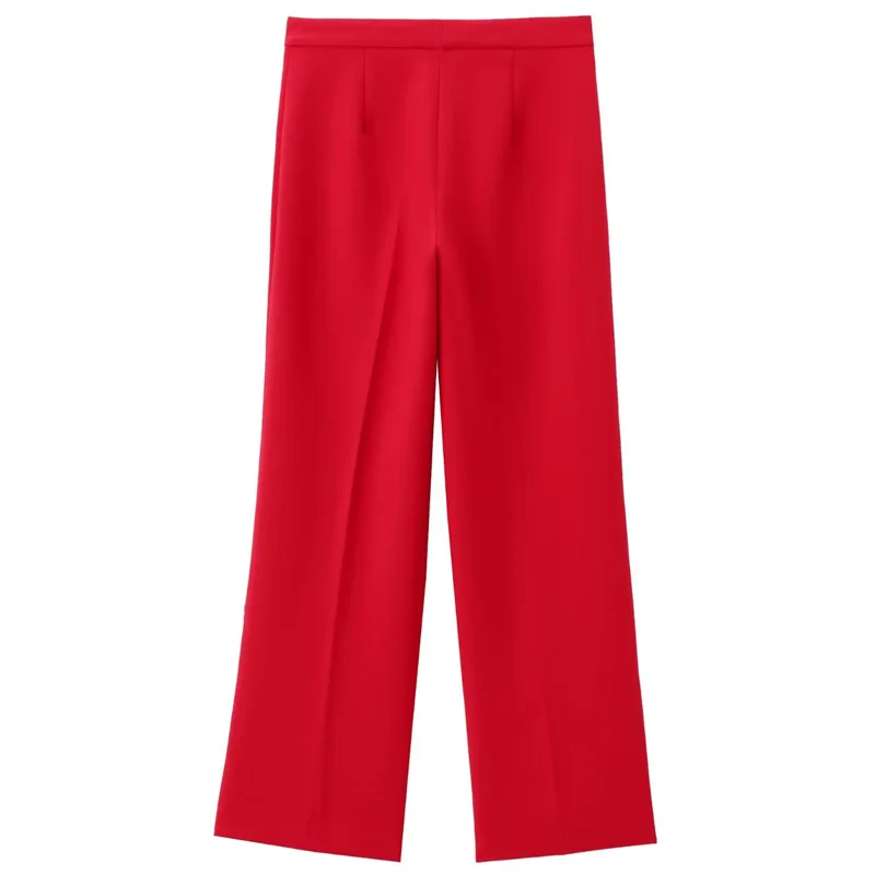 TRAF Pant Sets Women\'s Suits Summer Set Woman 2 Pieces Pants And Top Red Trousers Sets Tailoring Set Vacation Outfits Woman 2024