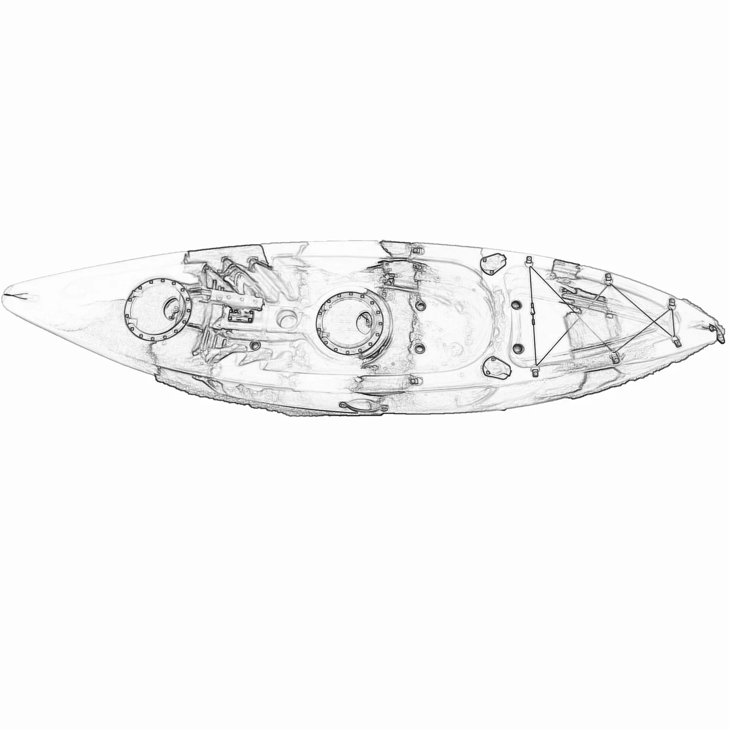 

NEBO's new fishing rowboat 12-foot kayak with pedal drive propeller and flap pedal drive system