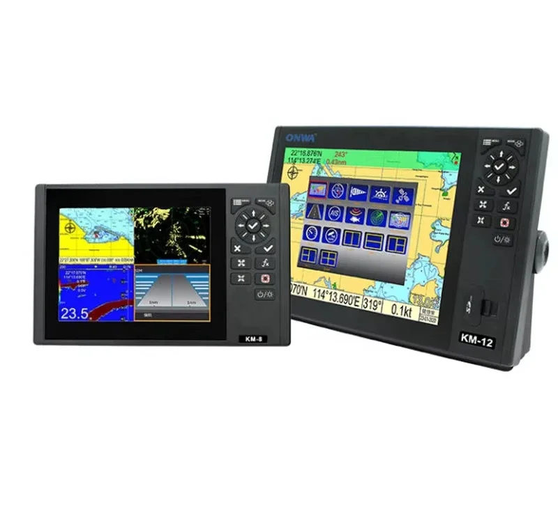 Marine ONWA KM-12X 12-inch Color TFT LCD GPS Chart Plotter With Marine Radar with Fish Finder Function