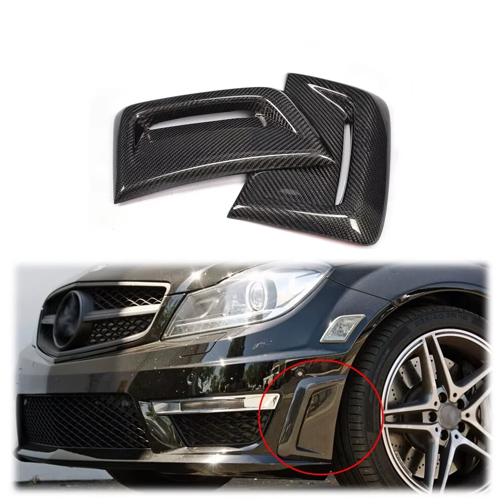 

Car Carbon Fiber Front Bumper Side Grill Cover Vent Cover Carbon Side Vent for Mercedes Benz W204 C63 AMG 12-15