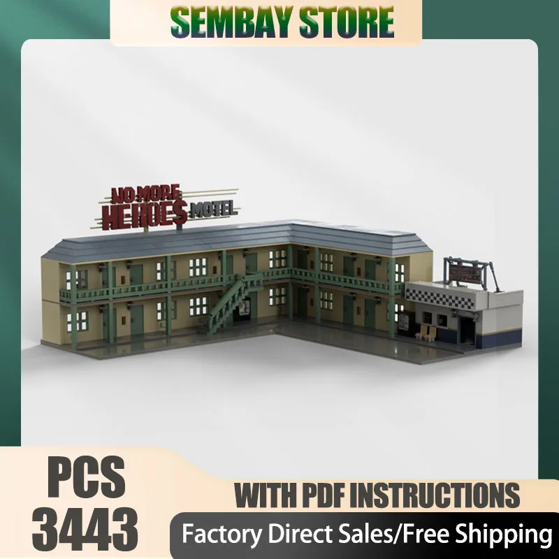 

Модульное городское здание Moc, строительный кирпич, модульная модель Motel Burger Suplex, технологические блоки, рождественские игрушки «сделай сам», строительный подарок