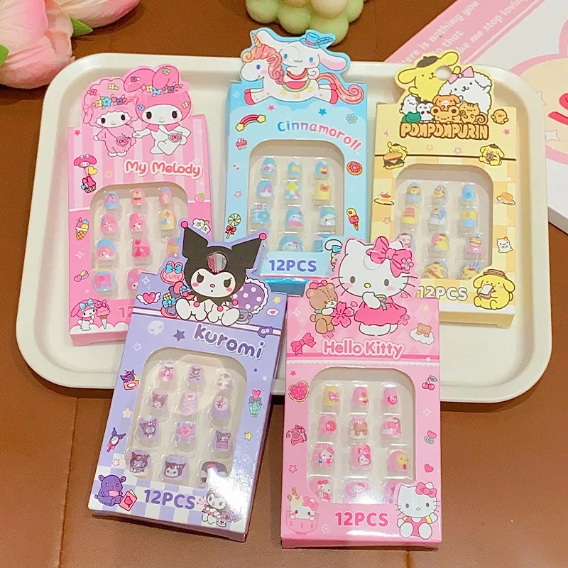 Sanrio Kindernagelpatch Cartoon Hello Kitty Kuromi Kawaii Nagelsticker Afneembare meisjesnagels Mooie nagelstickers Speelgoedcadeau