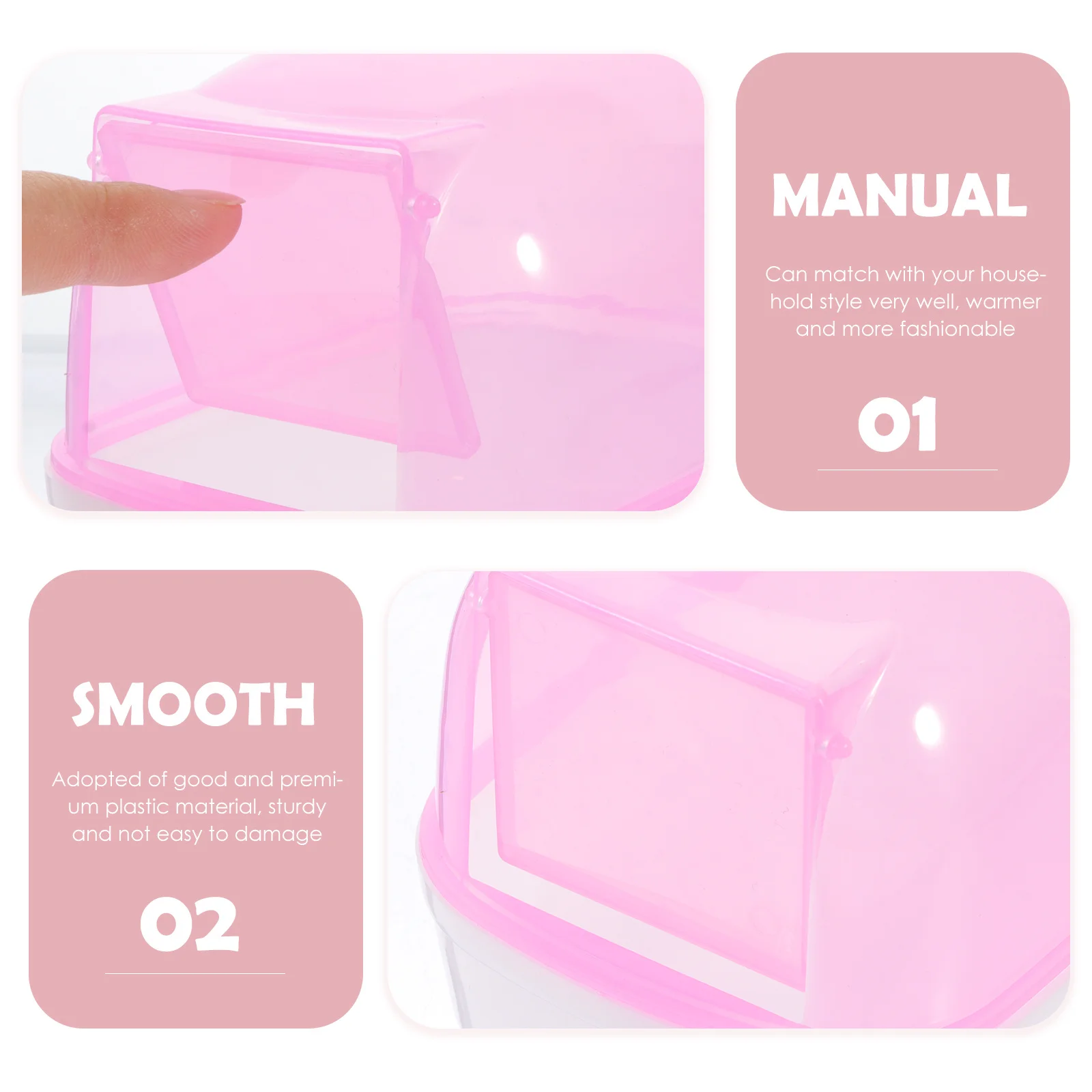 

2Pcs Hamster Plastic Sand Bath Transparent Cute Automatic Door Bathroom Cage Accessory Sand Bath Box Household Hamster Container