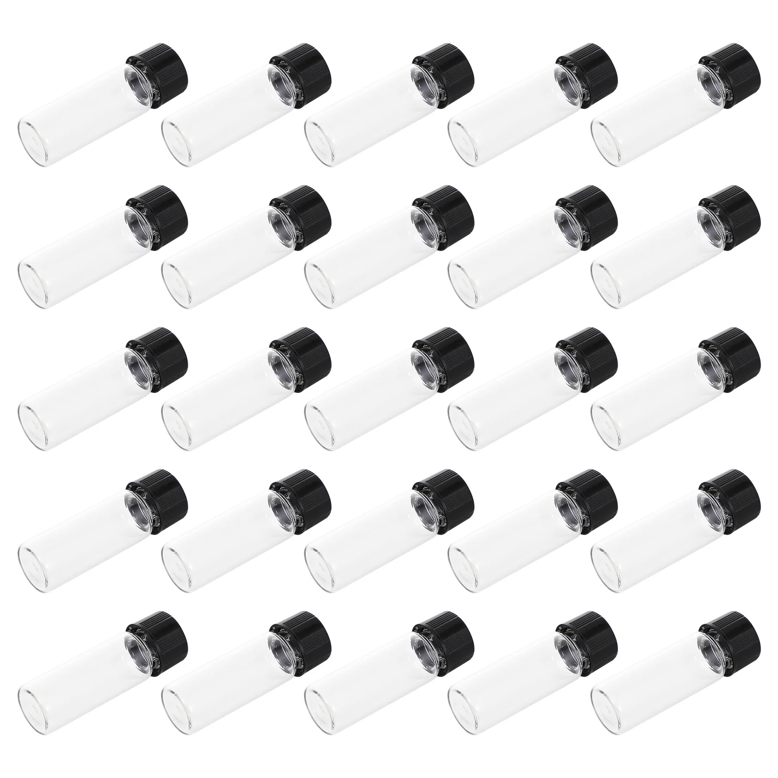 

25Pcs Glass Sample Bottles Refillable Clear Vials for Essential Oils Lotion Travel Storage Transparent Glass Vial with Lid