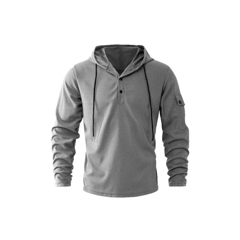 

Новая мужская модная толстовка на пуговицах с длинным рукавом для активного отдыха и спорта, весна-осень 2026, удобная куртка от трендового бренда