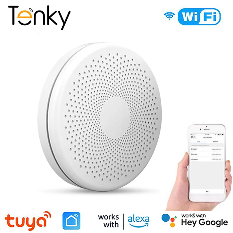 

Tuya 2 In 1 WiFi Smoke Detector CO Gas Smokehouse Alarm Carbon Monoxide Sensor Fire Protection Home Security Alarms Smart Life