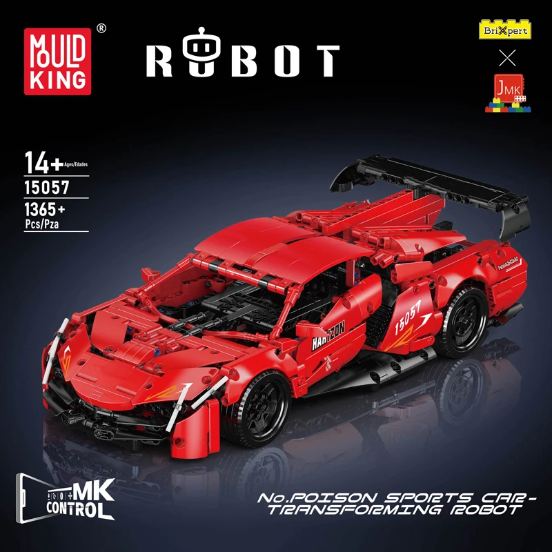 Mould King 15057 Technical Car Toys The RC Poison Sports Car Building Block Assembly Transforming Robot Brick Set Kids Gift