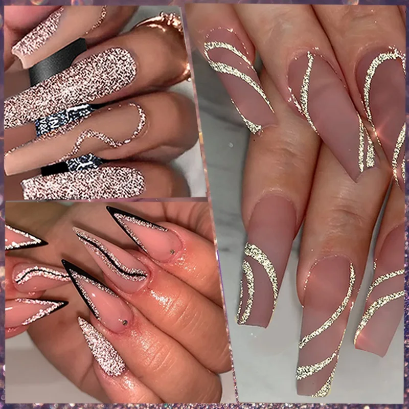 LILYCUTE 5ML Prata Champanhe Ouro Revestimento Reflexivo Gel Esmalte Brilhante Espumante Francês Manicure Pintura de Unhas Verniz em Gel