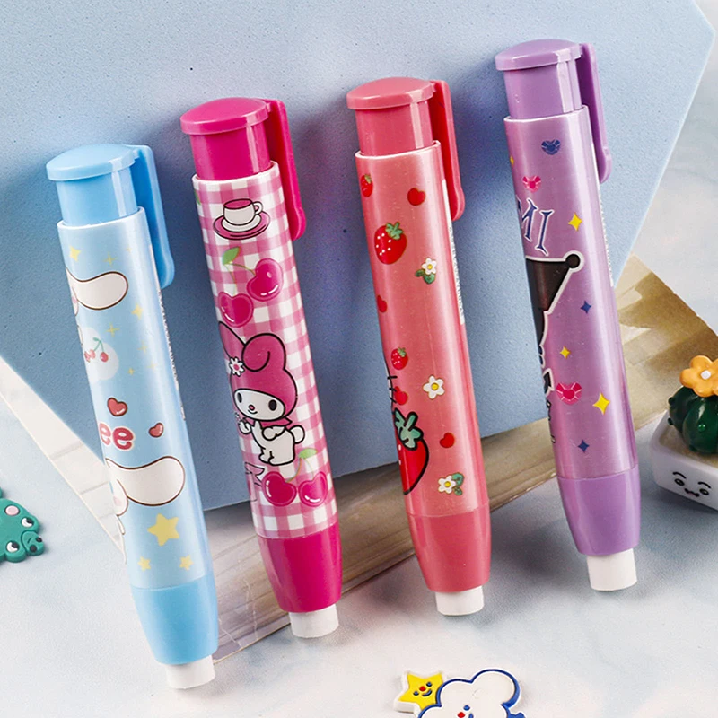 Sanrio Creative Hello Kitty Press Eraser Anime Kuromi Melody Cinnamoroll Cartoon Kawaii Stationery Gift Office School Supplies