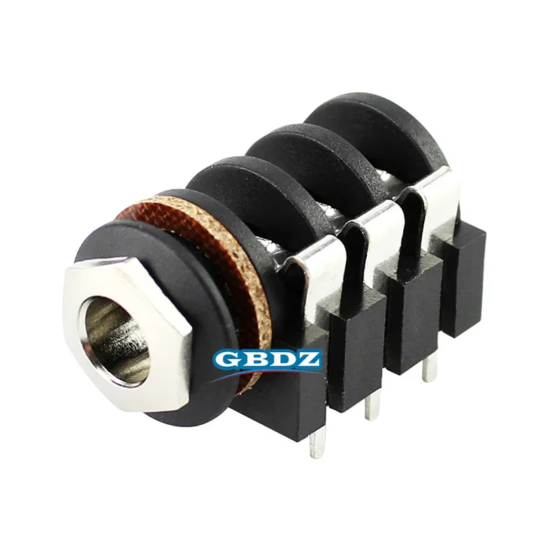 

TRS Stereo Large Three Core 6.35mm Metal Female Socket Audio Panel Mounting Connector 1/4 TRS PCB Direct Soldering Socket NYS215