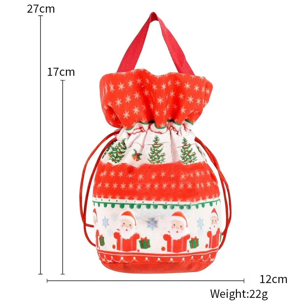Weihnachten Neujahr Party Beutel mit Kordelzug Süßigkeiten Snack Geschenktüte mit Griff Weihnachten Handtasche Armband Schmuck Aufbewahrung Verpackung