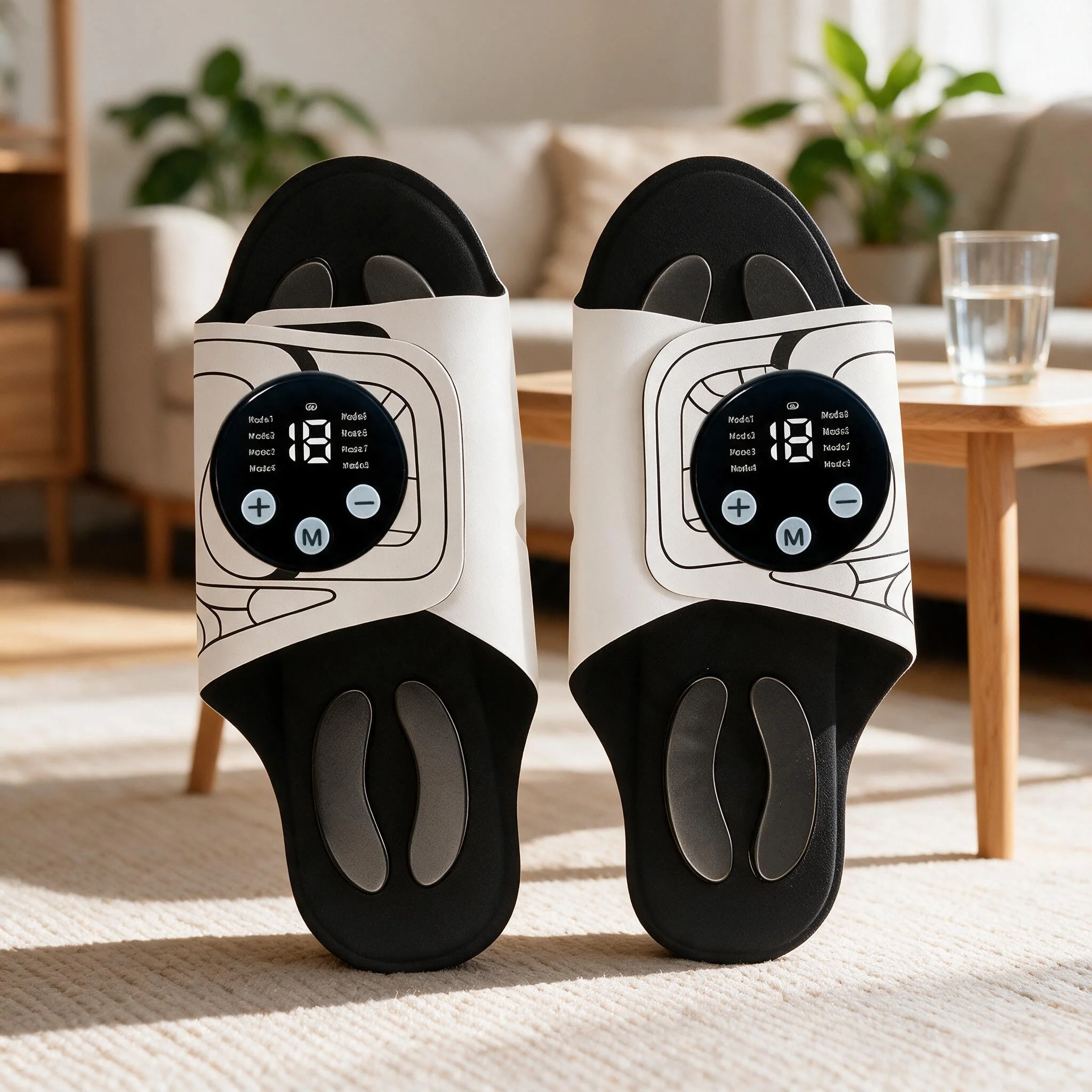 EMS Electric Foot Massage Mat Rechargeable 8 Modes 19 Levels Foot Massager Slipper for Feet Relaxation