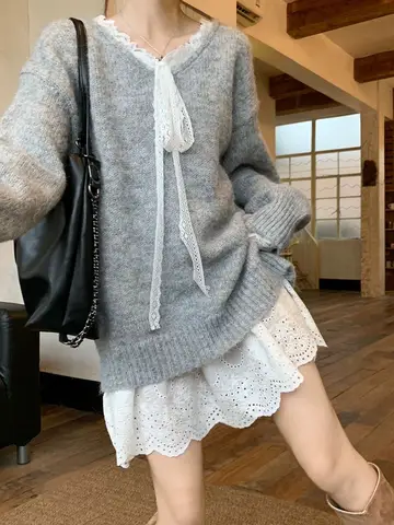 Tunn, transparent vit spetsklänning med fluga framtill, ärmlös kort miniklänning för kvinnor, koreansk söt, lager-på-lager-klänning, underklänning 10 best sales vita spetsklänningar - №6