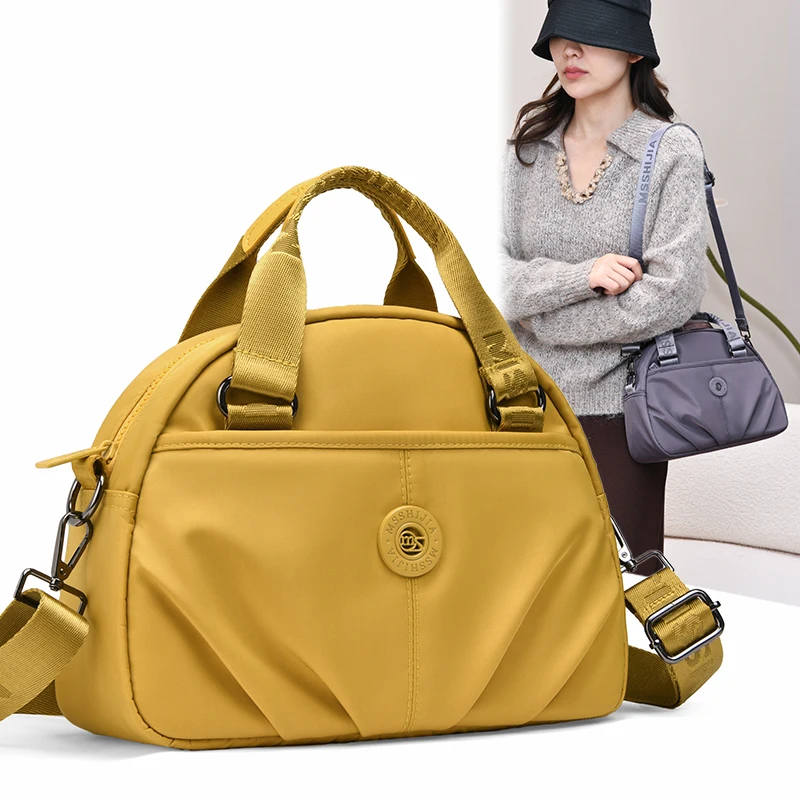 

Solid Color Waterproof Nylon Women Mobile Phone Bag Simple Multi Compartment Pocket Shoulder Crossbody Bag Female Small Handbag