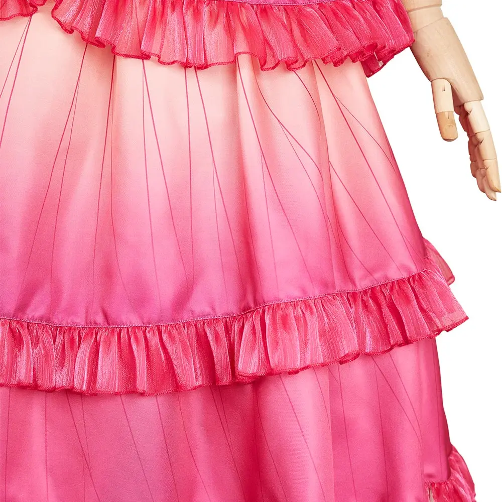 Glinda Pink Red Dress Cosplay Movie Wicked Costume Women Fantasia Bud Skirt Outfits Halloween Female Role Play Ball Dress Suit