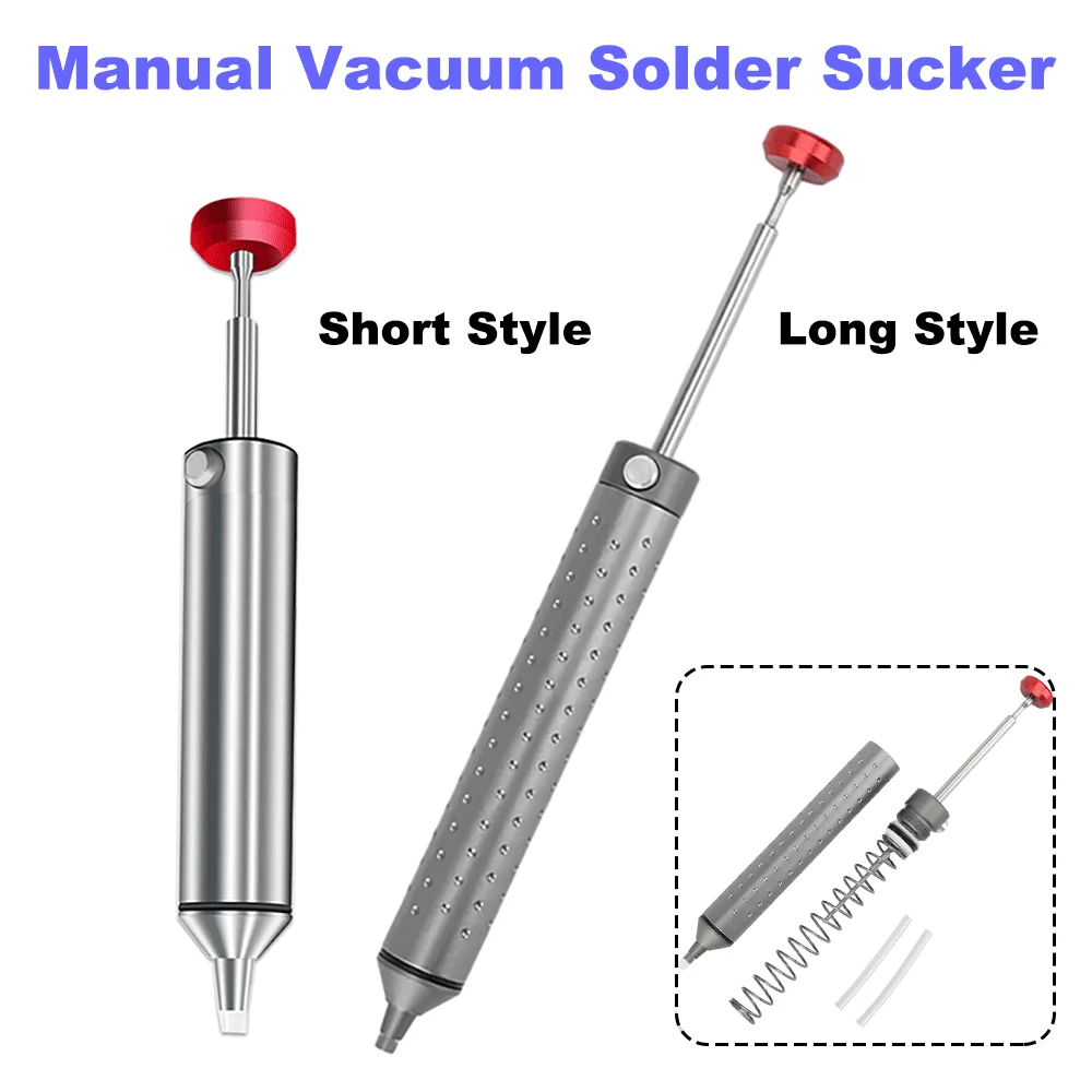 

Desoldering Pump Metal Tin Absorber Aluminum Solder Sucker Powerful No-Clog Soldering Removal Repair Tool Manual Desoldering Tin