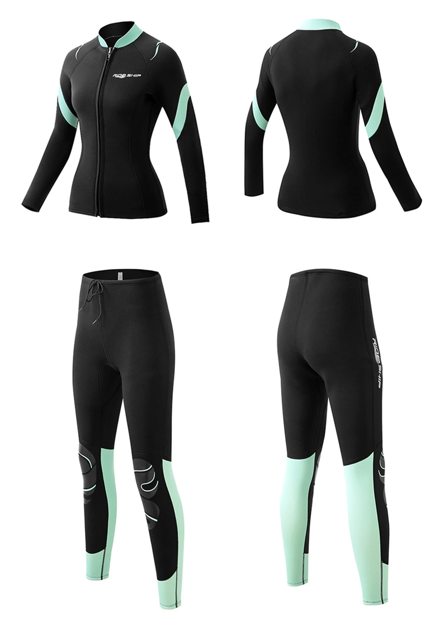 3 mm Neopren-Schlankheits-Neoprenanzug für Damen, Tauchoberteil und Hose, separates 2-teiliges Set, Schnorcheln, Surfen, Winter-Thermo-Badeanzug – Detail 7