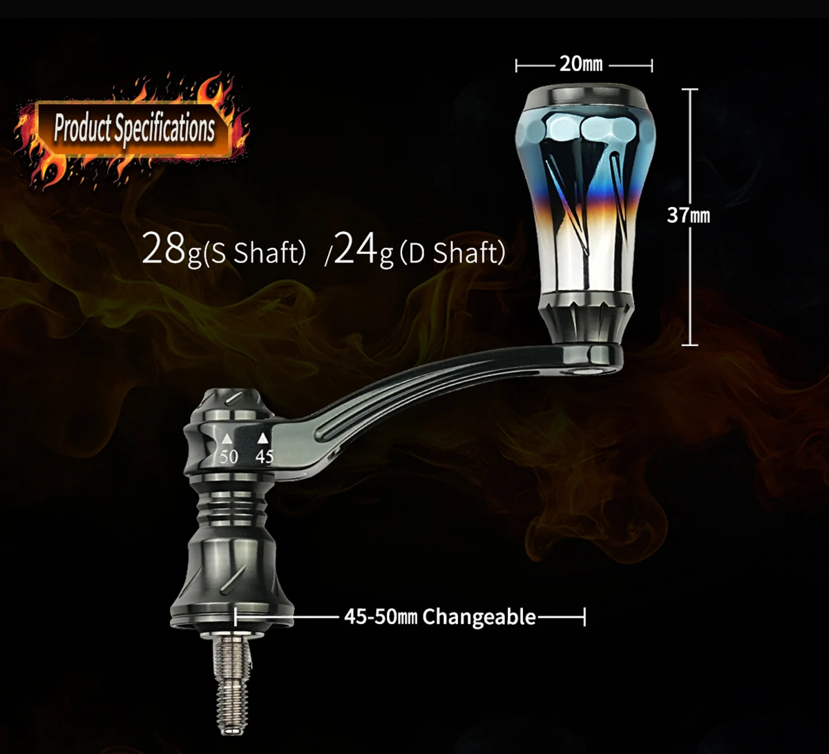 HEIGHTEN Spinnrolle mit Einzelgriff und Einstellbarem Spindelabstand von 40mm bis 50mm und 20mm Carbon-Knöpfen für Luya-Angeln – Detail 15
