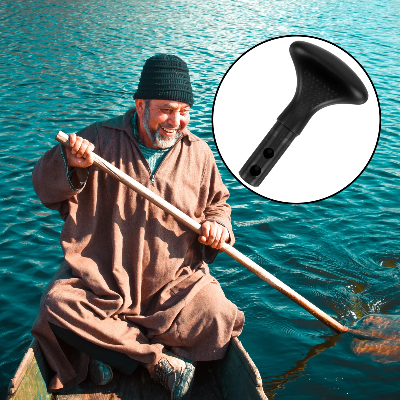 Kayak Paddle Stable Handle Non-Slip Paddle Handlebar Protective Grip Head Anti-Skid Breathable Kayak Accessories