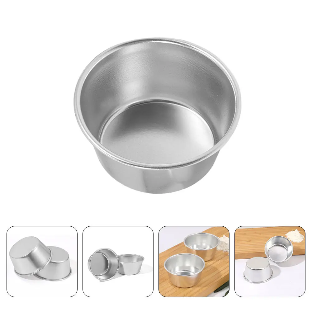 

4Pcs Round Carbon Steel Pudding Molds Nonstick Baking Cups for Muffins Egg Tart Home Cake Supplies Pudding Cup