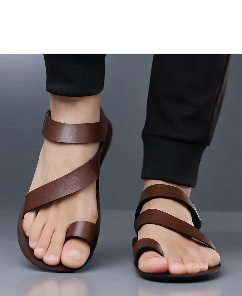 Sommer Herren Mode Römische Sandalen Komfortable Weiche Sohle Atmungsaktive Slides Rutschfeste Verschleißfeste Outdoor-Strandschuhe-5126 – Detail 7