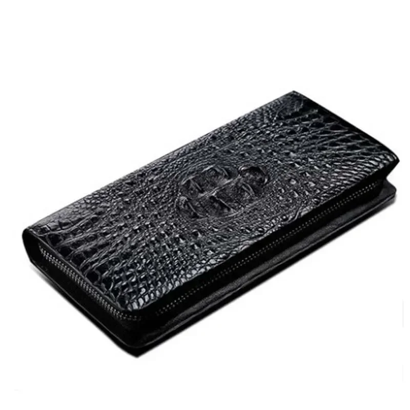 

langhao men wallet male clutch bags crocodile leather bag Cross section square business male Hand caught