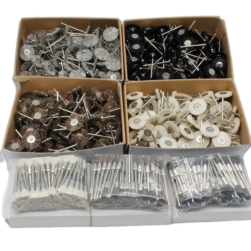 144PCS 100PCS Abrasive Brushes Wheel 19mm 22mm 25mm Jewelry Polishing Mop for Dremel Drill Grinding 2.35MM Shank