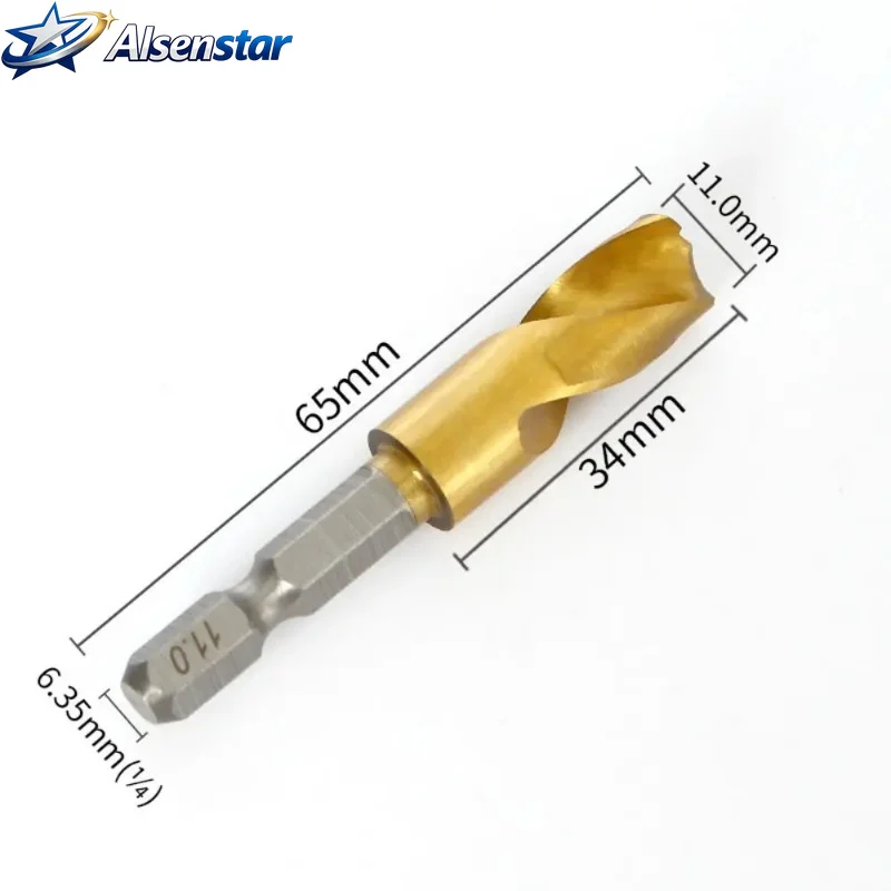 Stainless steel special Fried Dough Twists drill hexagonal handle ultra short tapper 2-11MM wood metal high hardness