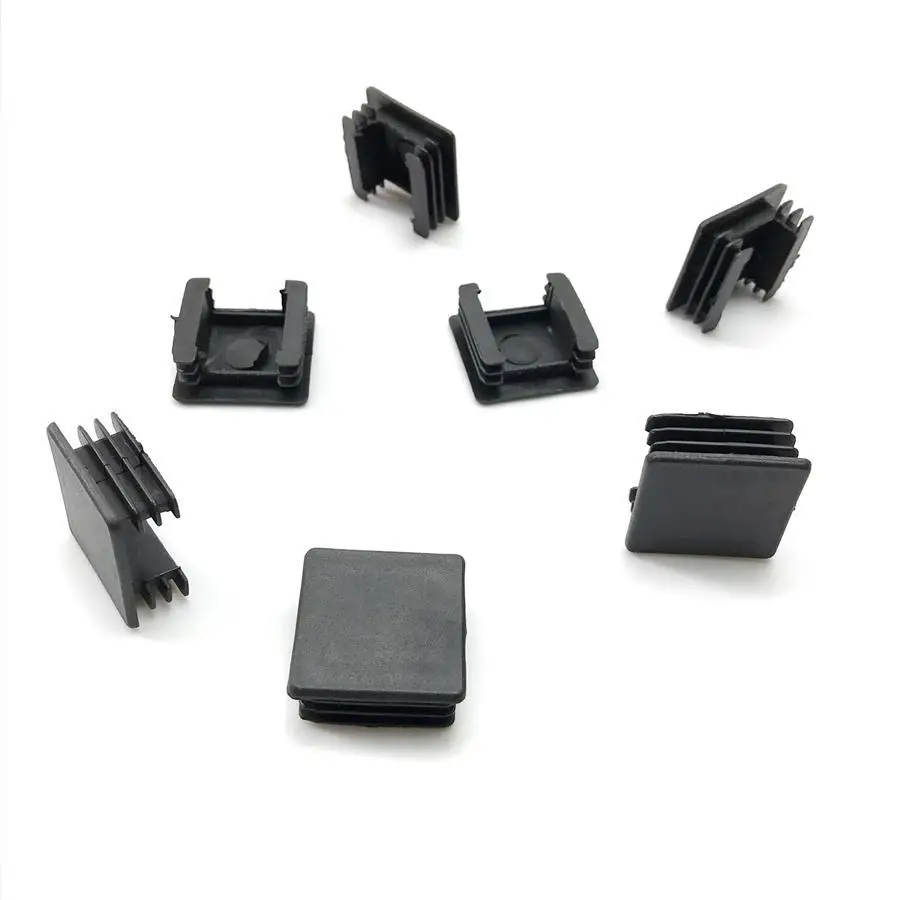 12PCS Portable Black Square Insert Square Tube End Cap For Home Gym Setup Black Multi-purpose Tube End Cap Cover Parts