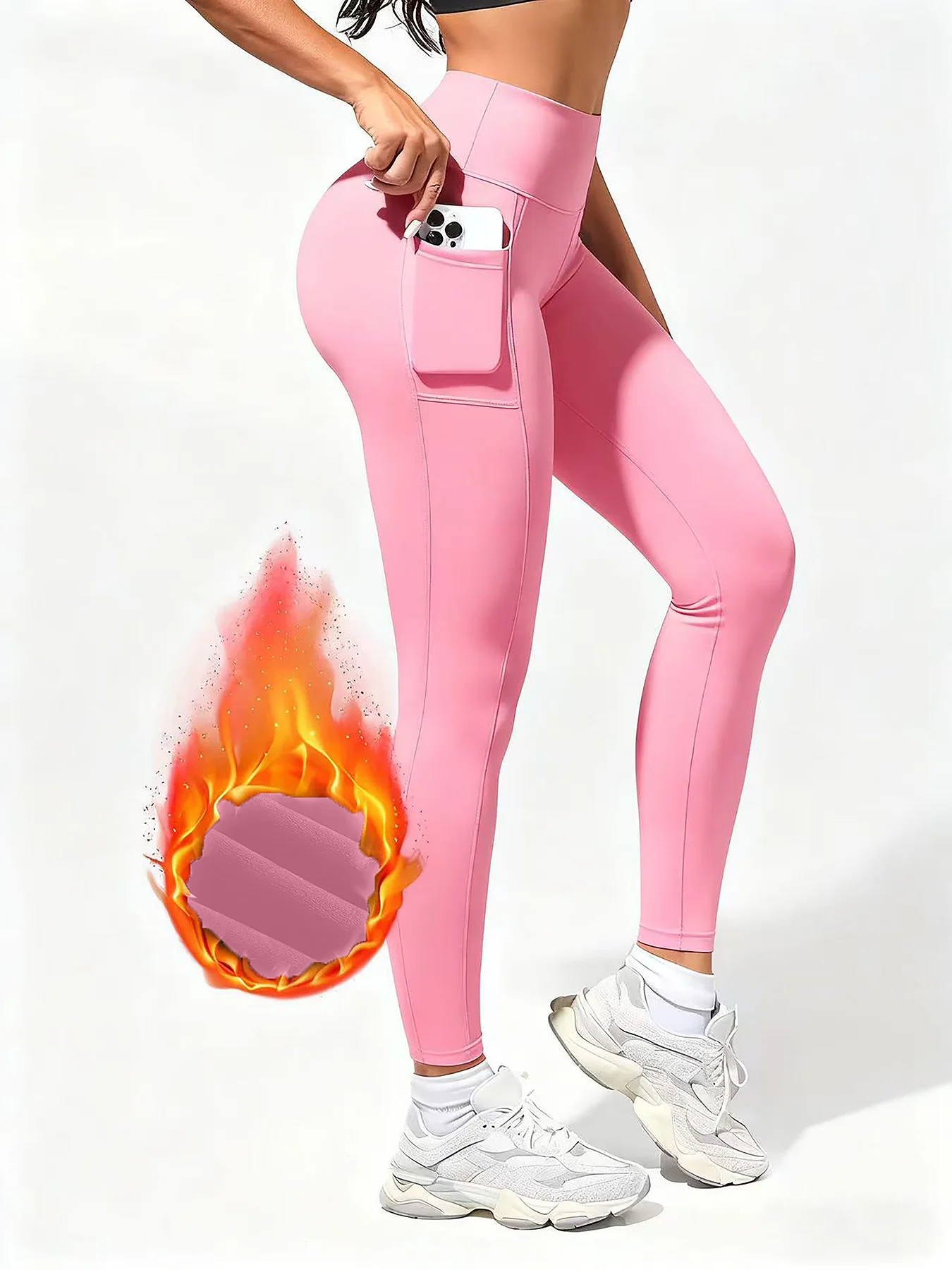 Schlankheits-Leggings mit hoher Taille für Damen, Fitness, Laufen, Yoga, reine Farbe, sexy Bauchkontrolle, Sportbekleidung für Damen