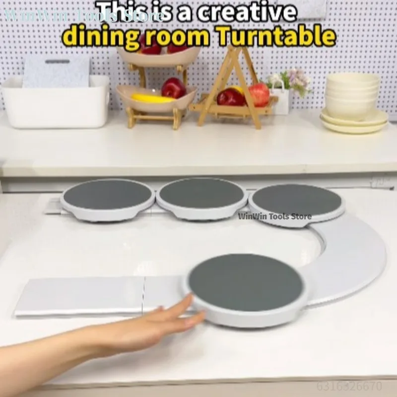 2/4/6/8-صواني The Lazy Susan Revolution صينية دوارة للطعام لوحة محمولة غير قابلة للانزلاق ملحقات أواني الطعام