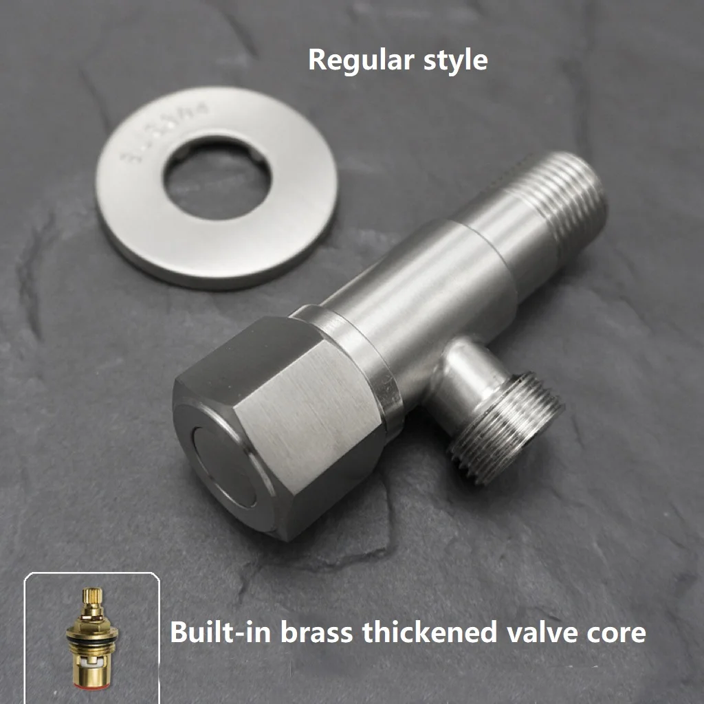 Toilet Elbow Valve 304 Stainless Steel Elbow Valve One In Two Out Plus Triangle Valve Three-way Valve With Switch