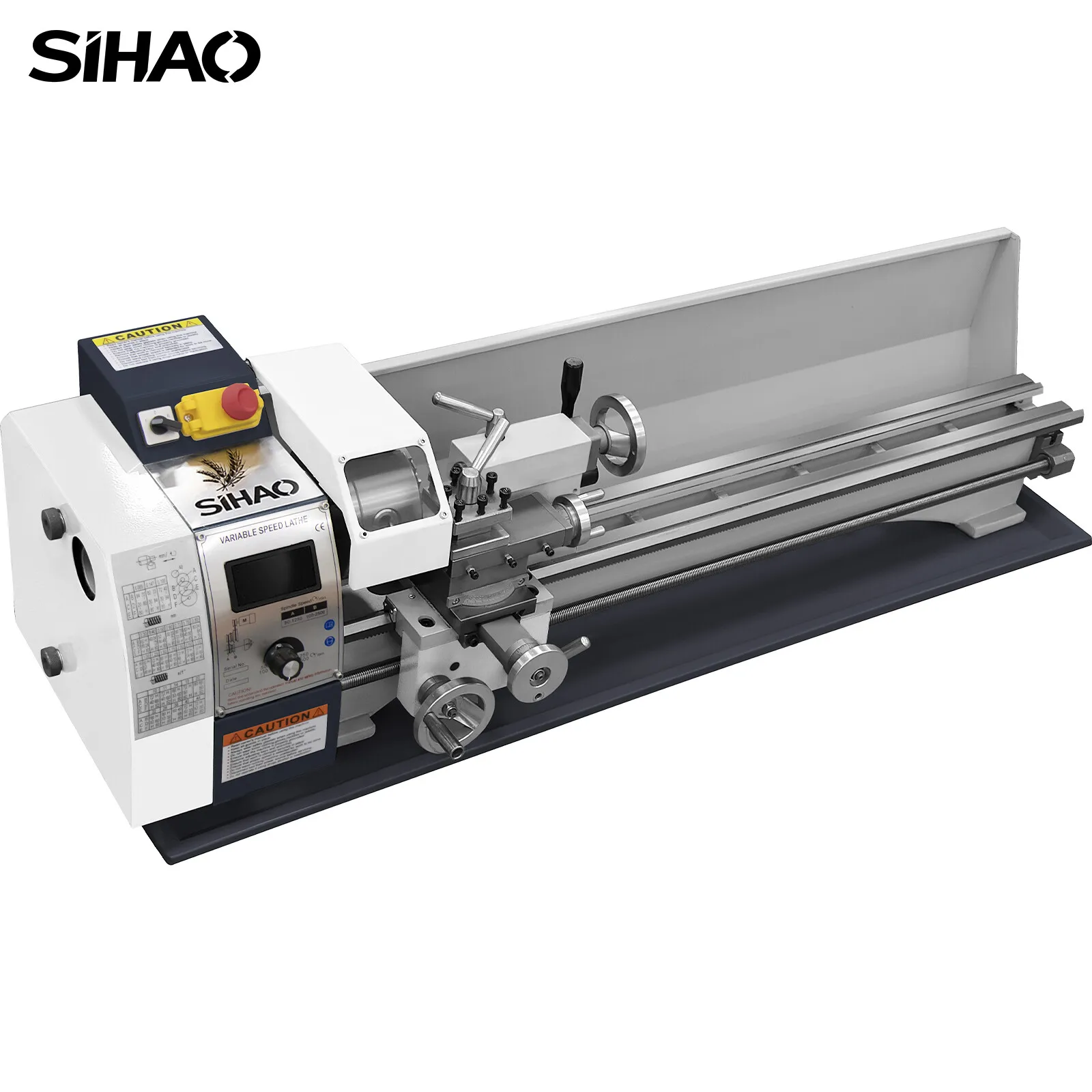 SIHAO Metaaldraaibank 220x750mm, Precisie Mini Metaaldraaibank 1500W Variabele Snelheid, Mini Draaibank Precisie Bench Top Metaalbewerking Draaibank
