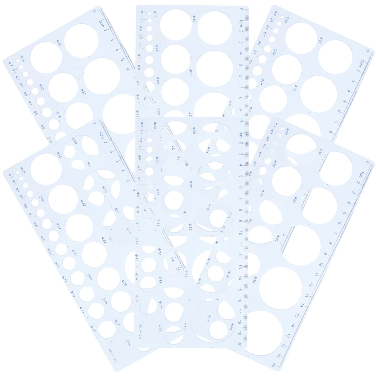 

6 Pcs Drafting Tools Ruler for Drawing Geometric Templates Multipurpose Plastic Drawings Stencils Student