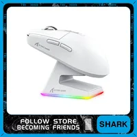 Attack Shark X6 PAW3395 Mouse Bluetooth Three Mode Connection Lightweight RGB Magnetic Charging Stand Macro Custom Game Mouse