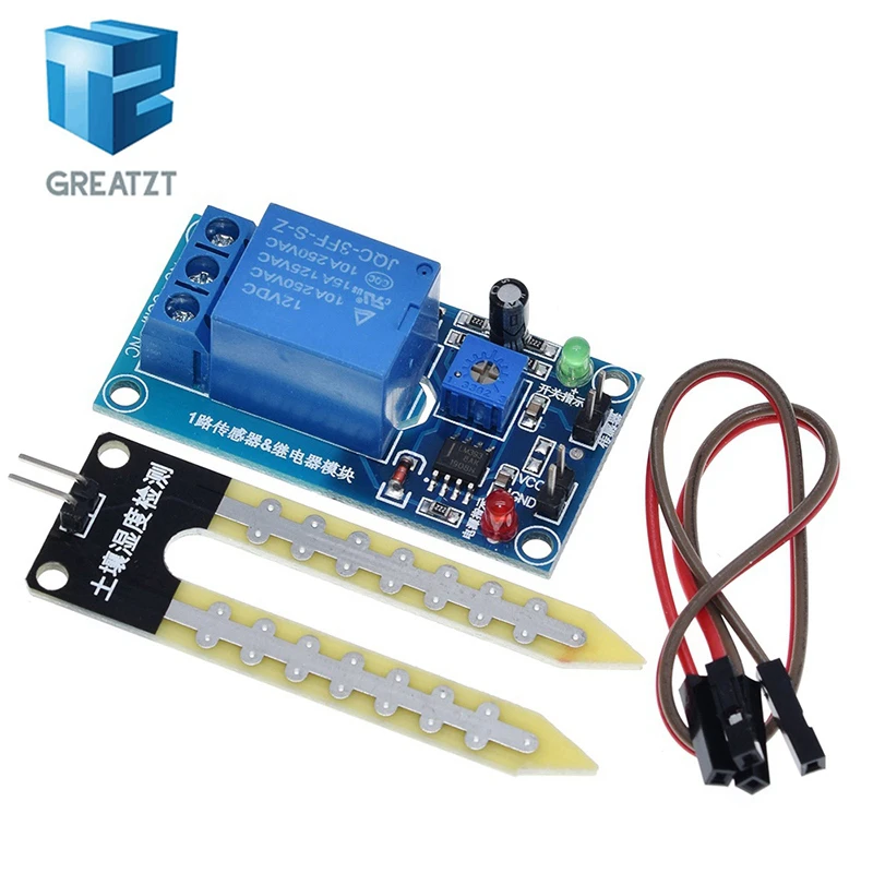 Capacitive Soil Moisture Sensor Module / Soil Humidity Digital Display Relay Control Module Automatic Watering For Arduino