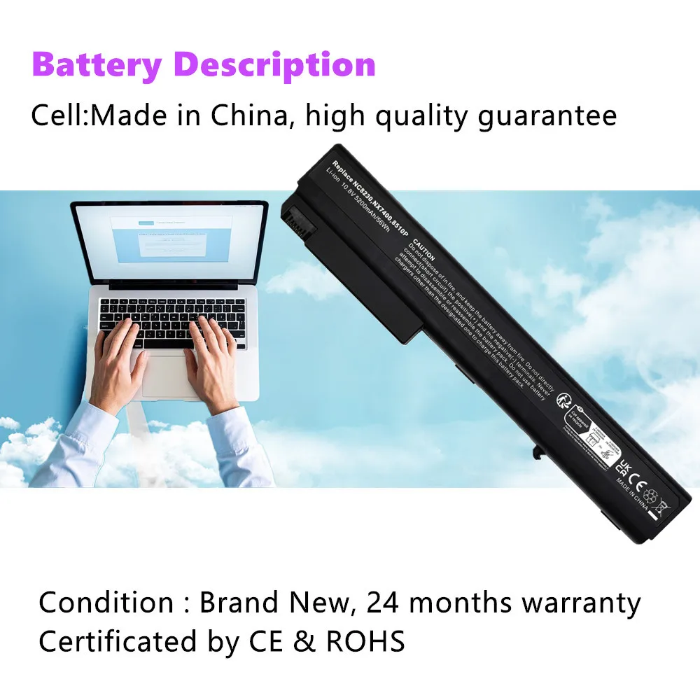 Laptop Battery For HP Notebook 8510p NX8420 8710p 8710w NC8200 NC8230 NC8430 NW8240 NW8440 NW9440 NX7300 NX7400 NX8200 NX8220
