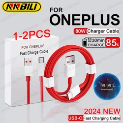 NNBILI 1-2pcs 80W/100W USB A to Type C Supervooc 2.0 Fast Charging Data Cable USB Type C 5A For 12 11 ACE 3/2 2 Pro 2V 9RT 9R 8T