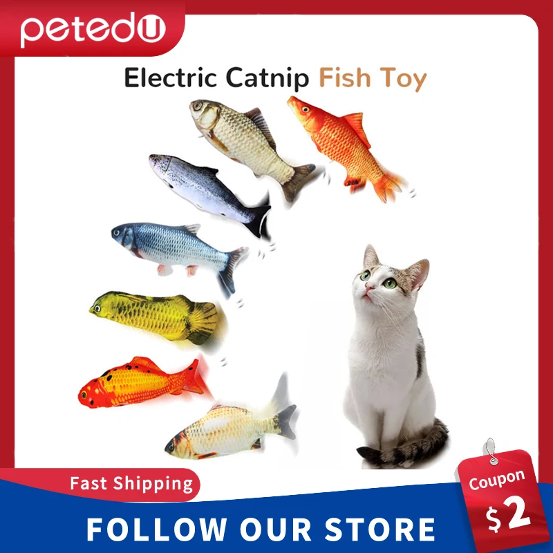 Soft Cat Toy Electronic Fish Shape Charging Simulation Dancing Jumping Moving Floppy Fish Cat Toy For Cats Toys Interactive