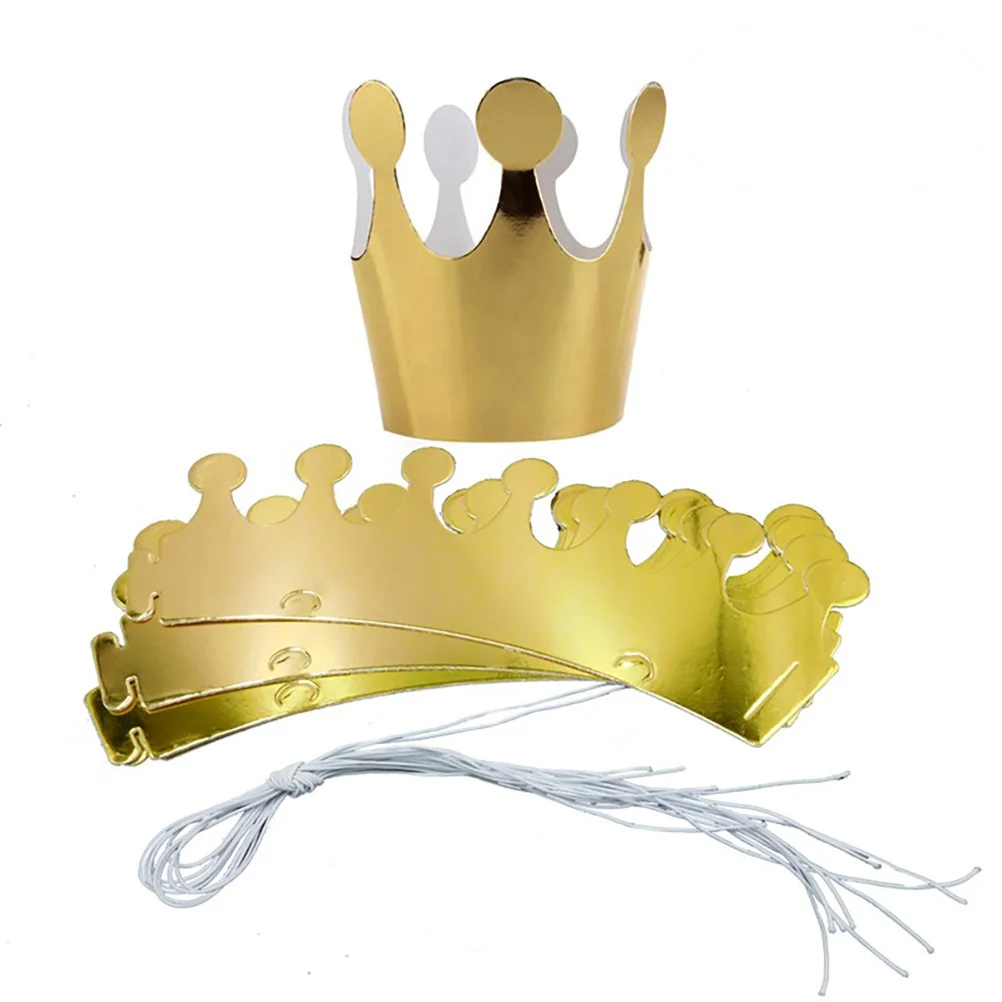 

10 Pcs Crown Hat Birthday Happy Decorations Banner s Party Hats for Paper Child