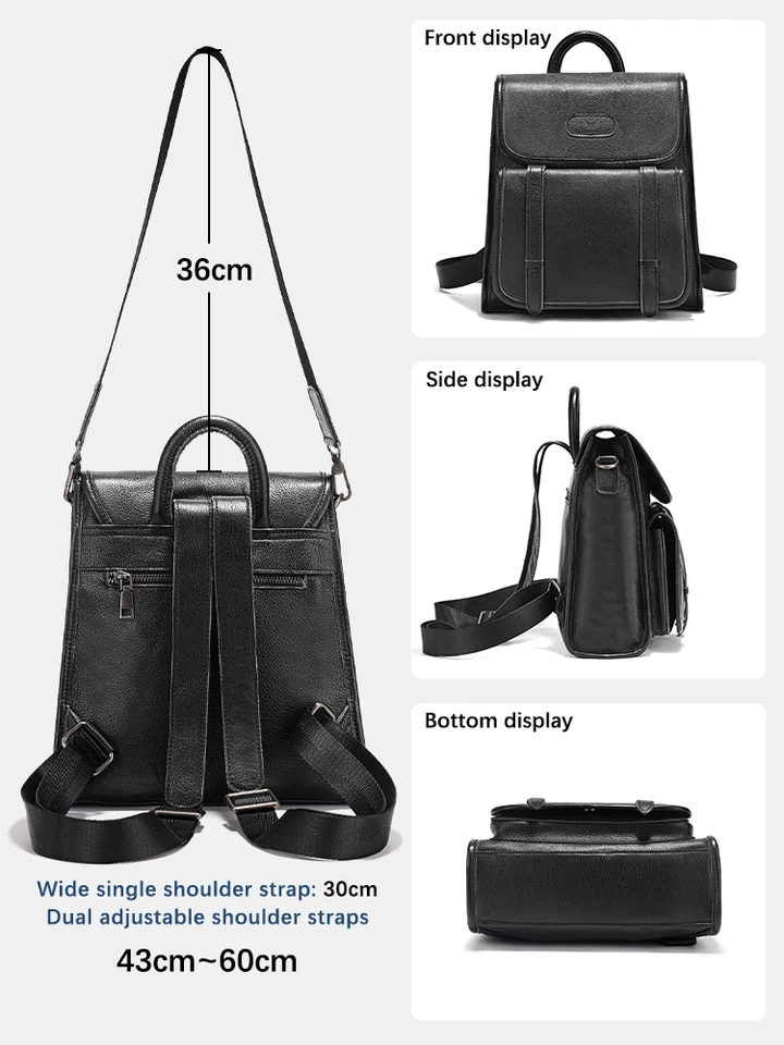 Zency Black Backpack Retro Satchel Rucksack Women  display picture 1