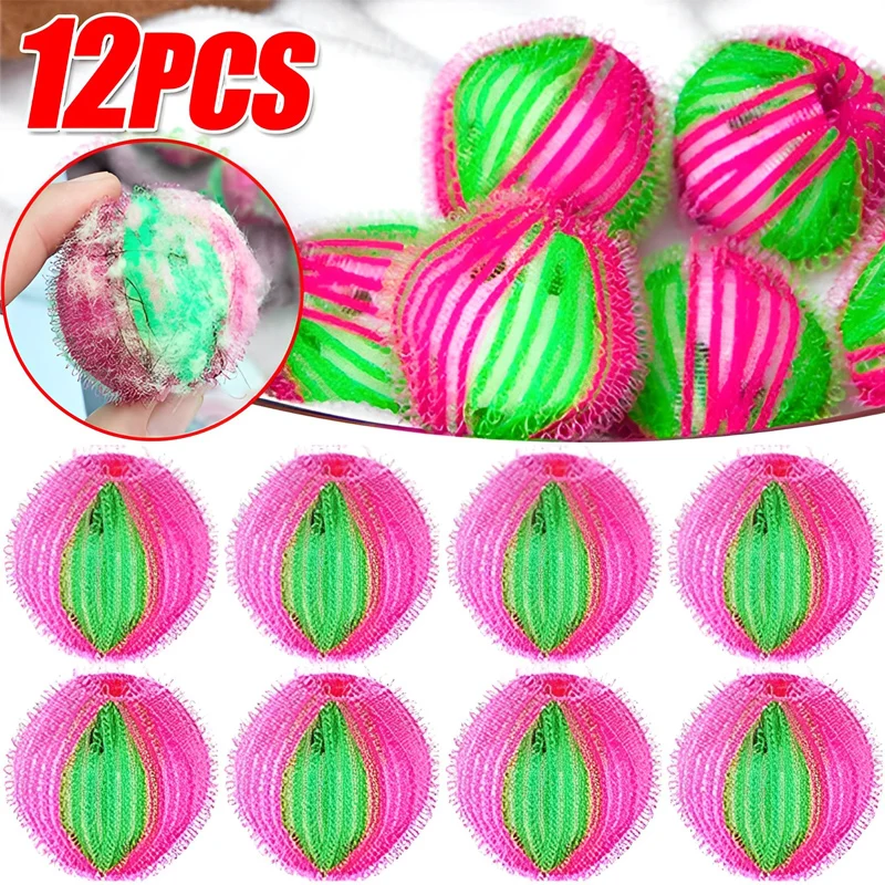 Bolas de lavandería para lavadora, removedor de pelo, recogedor de pelusas, bolas de limpieza reutilizables, colección sucia, bola de lavandería, 6/12 Uds.