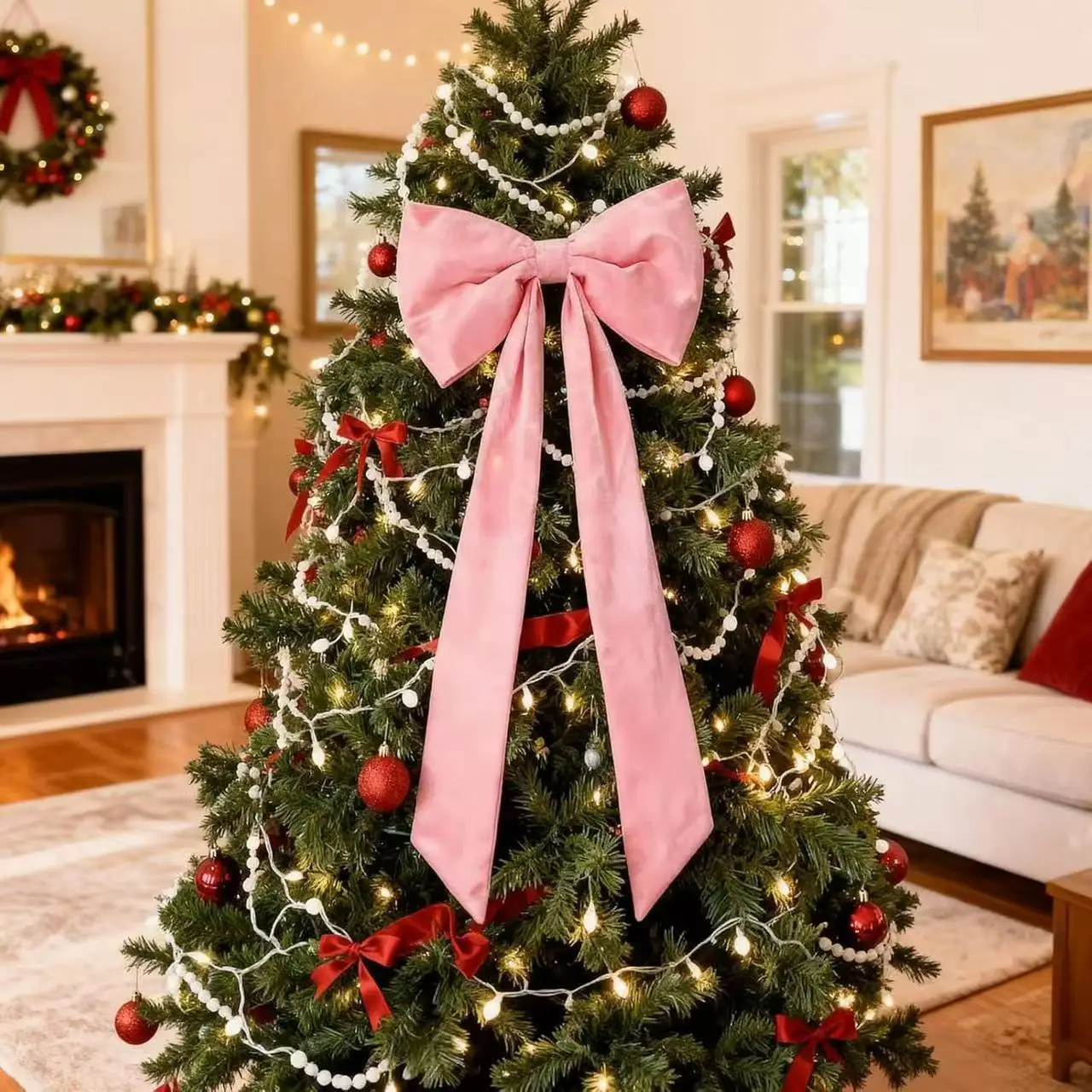 

Большие атласные банты для декора дома, украшения для рождественской елки, венков, стен, на день рождения, свадьбу, помолвку, девичник